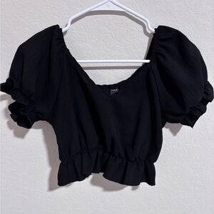 Black v neck crop top from shien